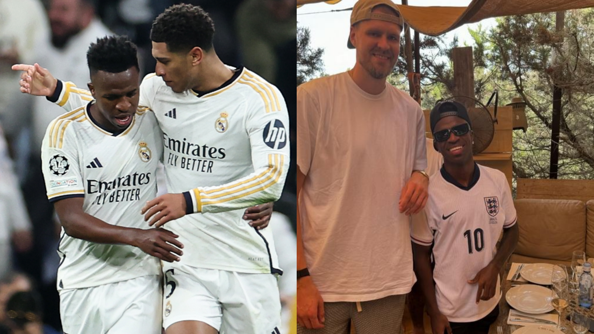 Vinicius Jr spotted wearing Jude Bellingham England shirt as